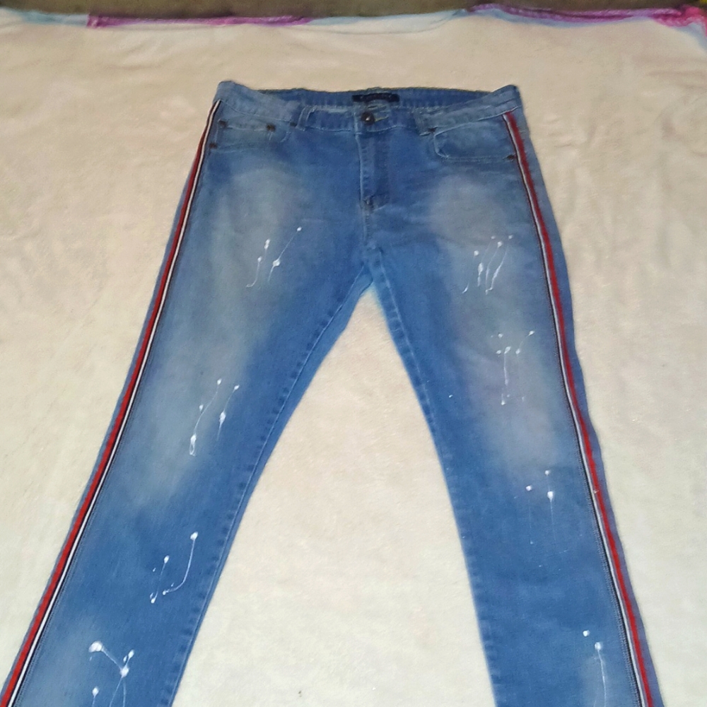 Mens Striped Jeans